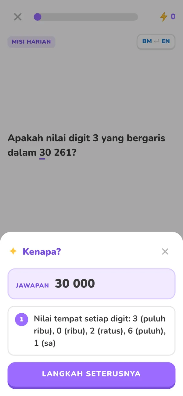 Penerangan Kenapa langkah demi langkah dalam app Math & Sains